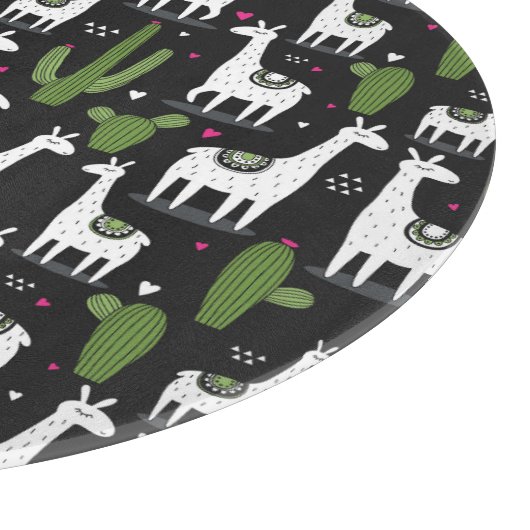 Happy Llama Pattern Snijplank (Hoek)