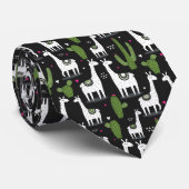 Happy Llama Pattern Stropdas (Opgerold)