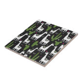 Happy Llama Pattern Tegeltje (Zijkant)