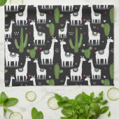 Happy Llama Pattern Theedoek (Gevouwen)