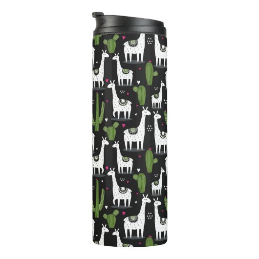 Happy Llama Pattern Thermosbeker (Geroteerd rechts)