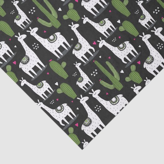 Happy Llama Pattern Tissuepapier (Detail)