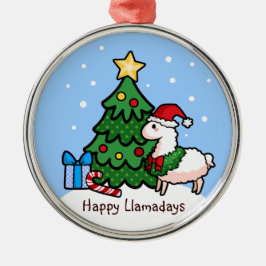 Happy Llamadays Metalen Ornament