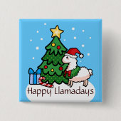 Happy Llamadays Vierkante Button 5,1 Cm (Voorkant)