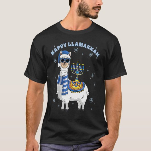 Happy Llamakkah Hanukkah Llama Chanukah Alpaca Gir T-shirt (Voorkant)