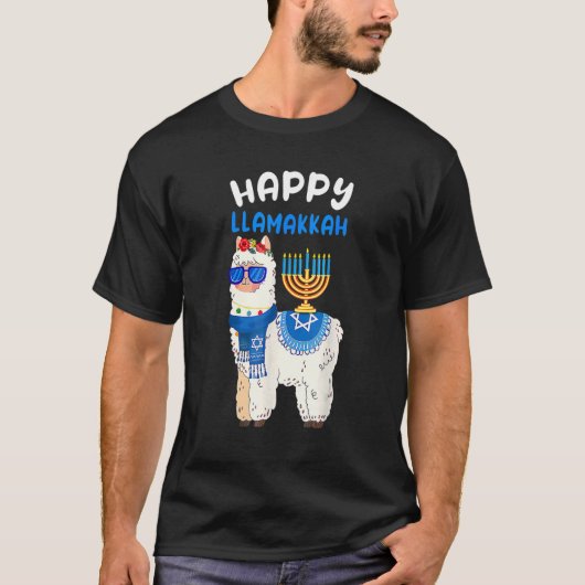 Happy Llamakkah Hanukkah Llama Chanukah Alpaca Wom T-shirt (Voorkant)