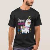 Happy Llamakkah Llama Candles Alpaca Menorah Jewis T-shirt (Voorkant)