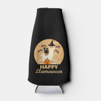 Happy Llamaween Funny Llama Lover Spooky Halloween Flesjeskoeler