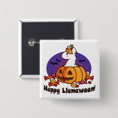 Happy Llamaween Vierkante Button 5,1 Cm (Voorkant /achterkant)