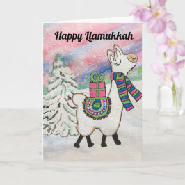 Happy Llamukkah Hanukkah Holiday Kaart