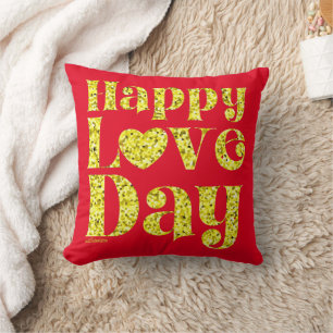 HAPPY LOVE DAY gold Kussen