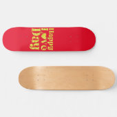 HAPPY LOVE DAY gold Skateboard (Horizontaal)