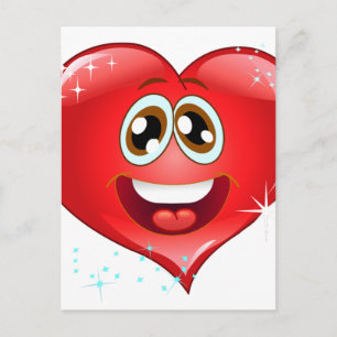 Happy Love Heart Emoji Briefkaart
