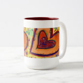 Happy Love Hearts Art Custom Coffee Mug (Devant droit)