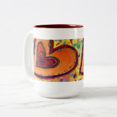 Happy Love Hearts Art Custom Coffee Mug (Devant gauche)
