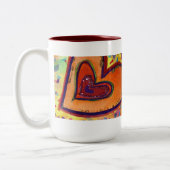 Happy Love Hearts Art Custom Coffee Mug (Gauche)