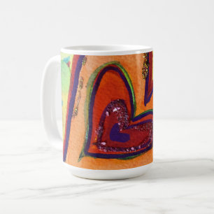 Happy Love Hearts Art Custom Coffee Mug