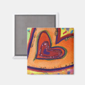 Happy Love Hearts Art Custom Fridge Magnet (Recto/Verso)