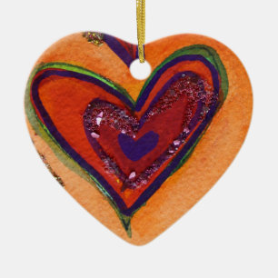 Happy Love Hearts Custom Holiday Gift Ornaments Keramisch Ornament