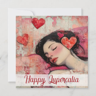 Happy Lupercalia Vintage Heart Collage Valentine Feestdagenkaart