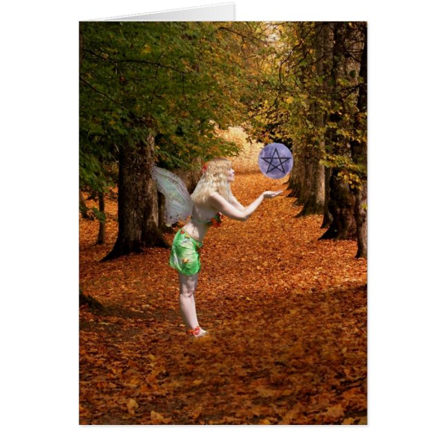 Happy Mabon Pagan Faerie Card (Voorkant)