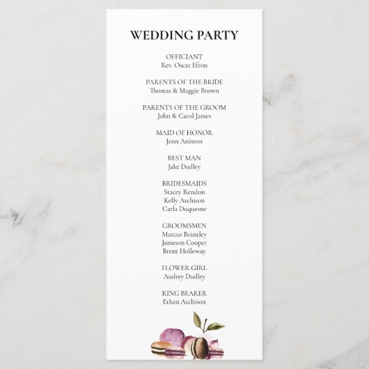 Happy Macaron | Elegant Violet Floral Modern Programma (Achterkant)