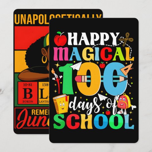 Happy magical 100 days school 2026 Poster  Feestdagenkaart (Voorkant / Achterkant)