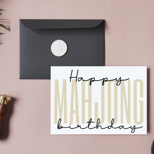 Happy mahjong verjaardag feestdagenkaart