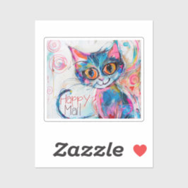 Happy Mail Cat Sticker