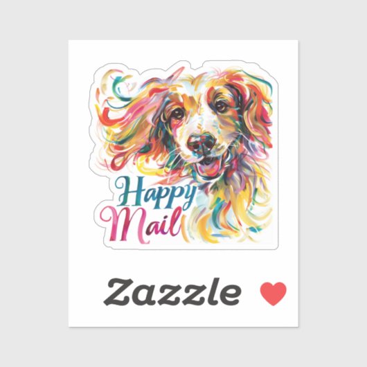 Happy Mail Dog Sticker (Vel)