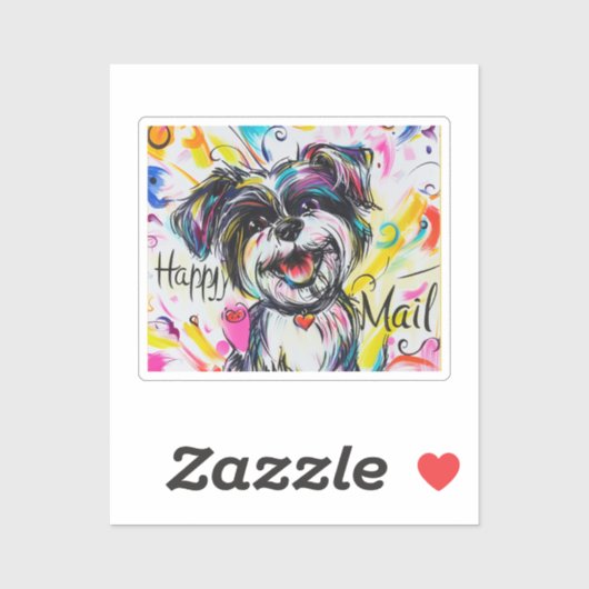 Happy Mail Dog Sticker (Vel)
