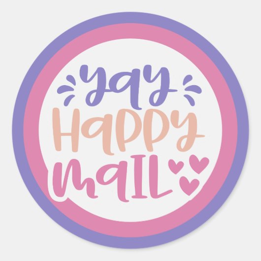 Happy Mail is aangekomen - aangepaste kleuren Ronde Sticker (Voorkant)