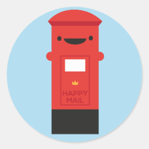 Happy Mail - Kawaii Postbox Ronde Sticker