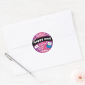 Happy mail klassieke ronde sticker (Envelop)