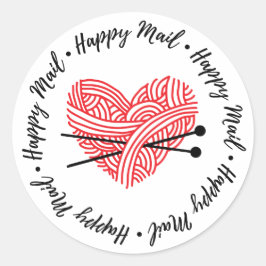 Happy Mail Knit Shop Ronde Sticker