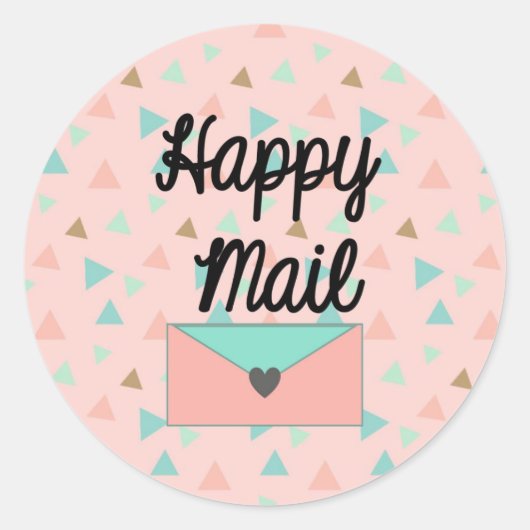Happy Mail Sticker - hedendaags design! (Voorkant)