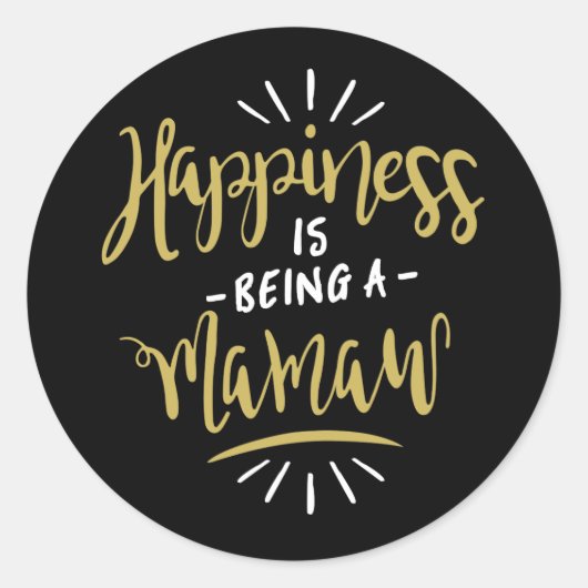 Happy Mamaw Ronde Sticker (Voorkant)
