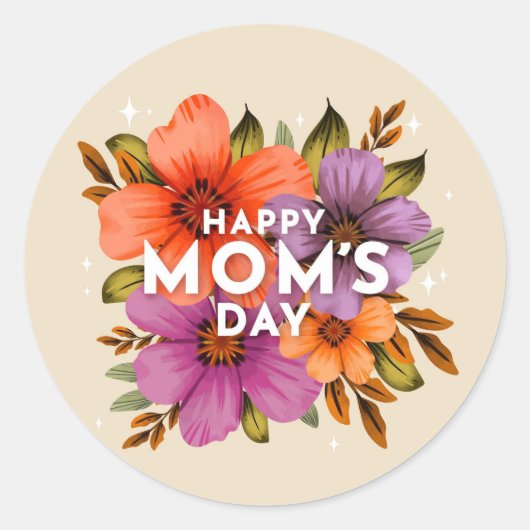 Happy Mam's Day Classic Round Sticker (Voorkant)