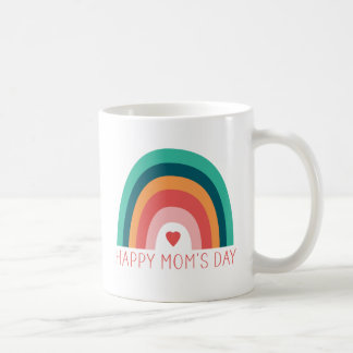 Happy Mam's Day Rainbow Heart Modern Bright Colors Koffiemok