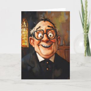 Happy Man Cartoon Kantoor Feestdagen Kaart