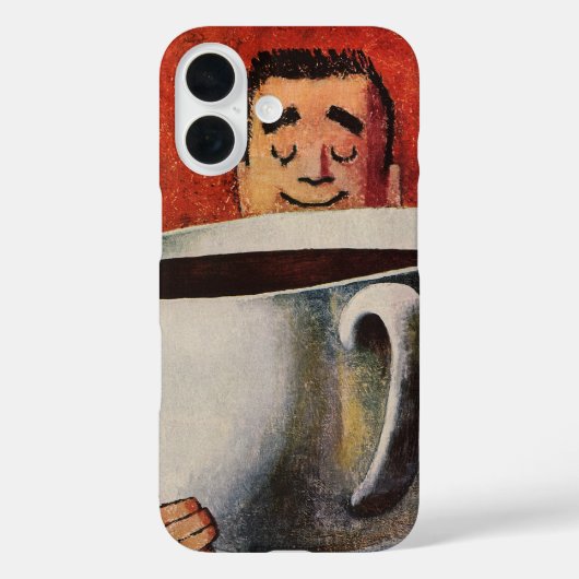  Happy Man Drink Giant Cup koffie Case-Mate iPhone Case (Achterkant)