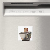 Happy Man Drink Giant Cup koffie Magneet (Insitu (Vaatwasser))