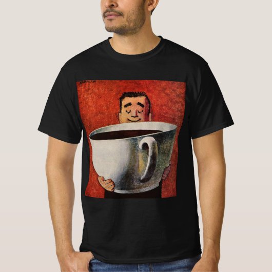 Happy Man Drink Giant Cup koffie T-shirt (Voorkant)