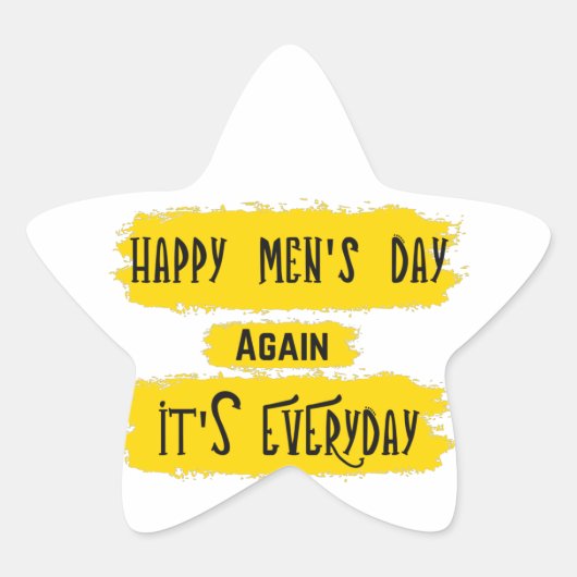Happy Mannen Day Ster Sticker (Voorkant)
