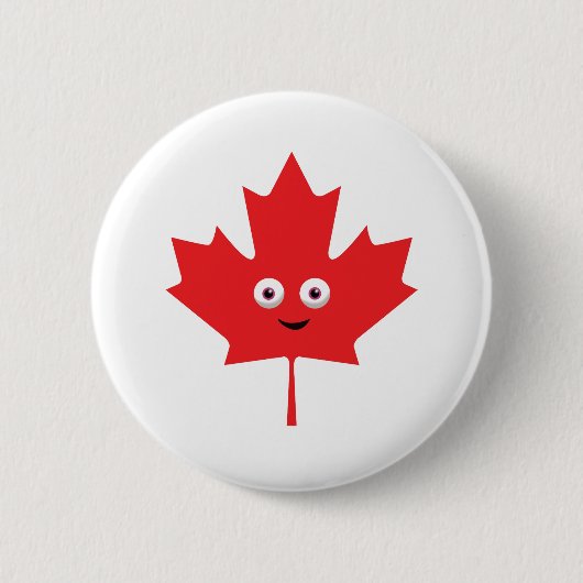 Happy Maple Leaf Ronde Button 5,7 Cm (Voorkant)