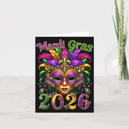Happy Mardi Gras 2026 Jester Hat New Orleans Men W Kaart (Voorkant)