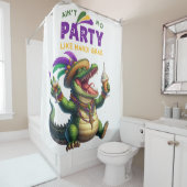 Happy Mardi Gras Alligator Douchegordijn (In situ)
