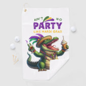 Happy Mardi Gras Alligator Golfhanddoek (Insitu)