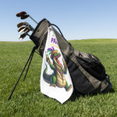 Happy Mardi Gras Alligator Golfhanddoek (Groen)