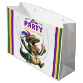 Happy Mardi Gras Alligator Groot Cadeauzakje (Achterkant Gekanteld)